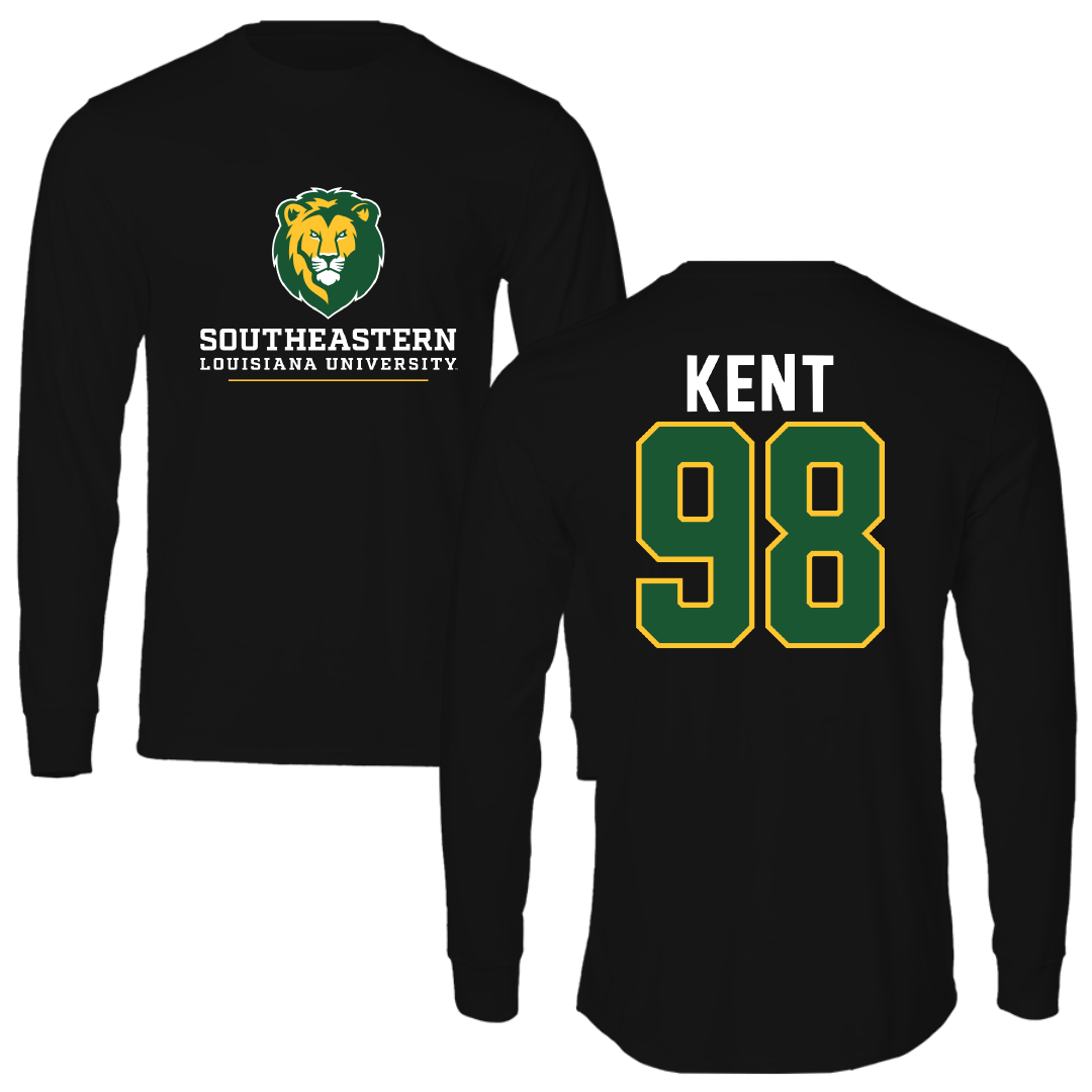 Southeastern Louisiana University Football Black Performance Long Sleeve - #98 Austin Kent
