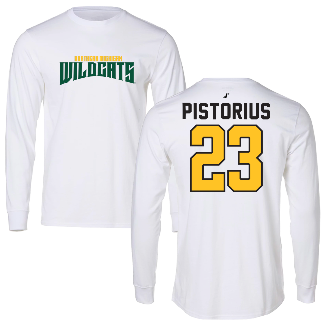 Northern Michigan University Soccer White Classic Performance Long Sleeve - #23 Molly Pistorius