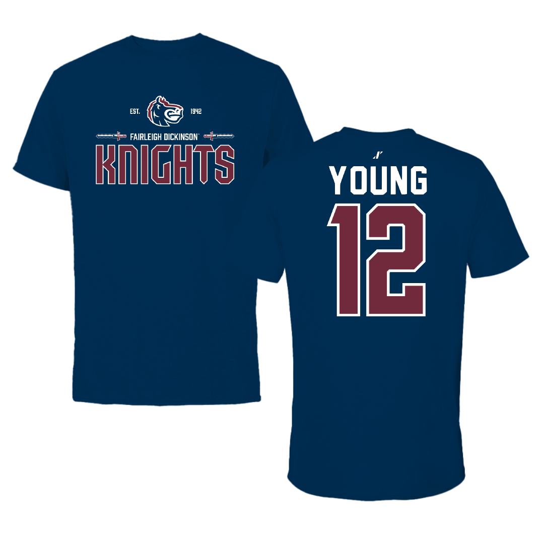 Fairleigh Dickinson University-Metropolitan Campus Volleyball Navy General Performance Tee - #12 Ethan Young