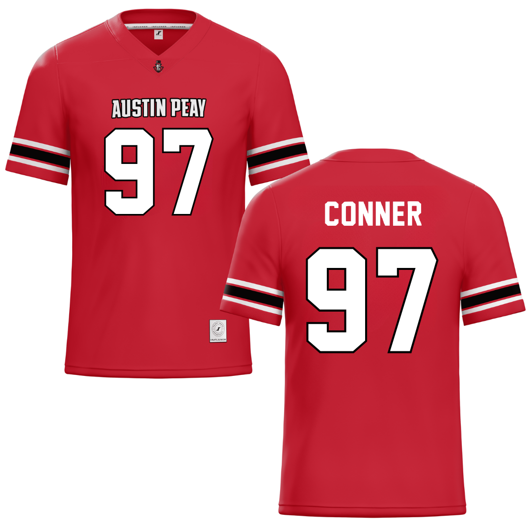 Austin Peay State University Red Football Jersey - #97 Carson Conner
