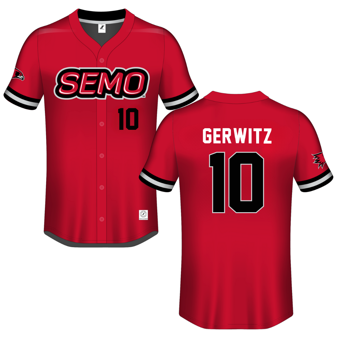 Southeast Missouri State University Red Button-Down Jersey - #10 Tatum Gerwitz