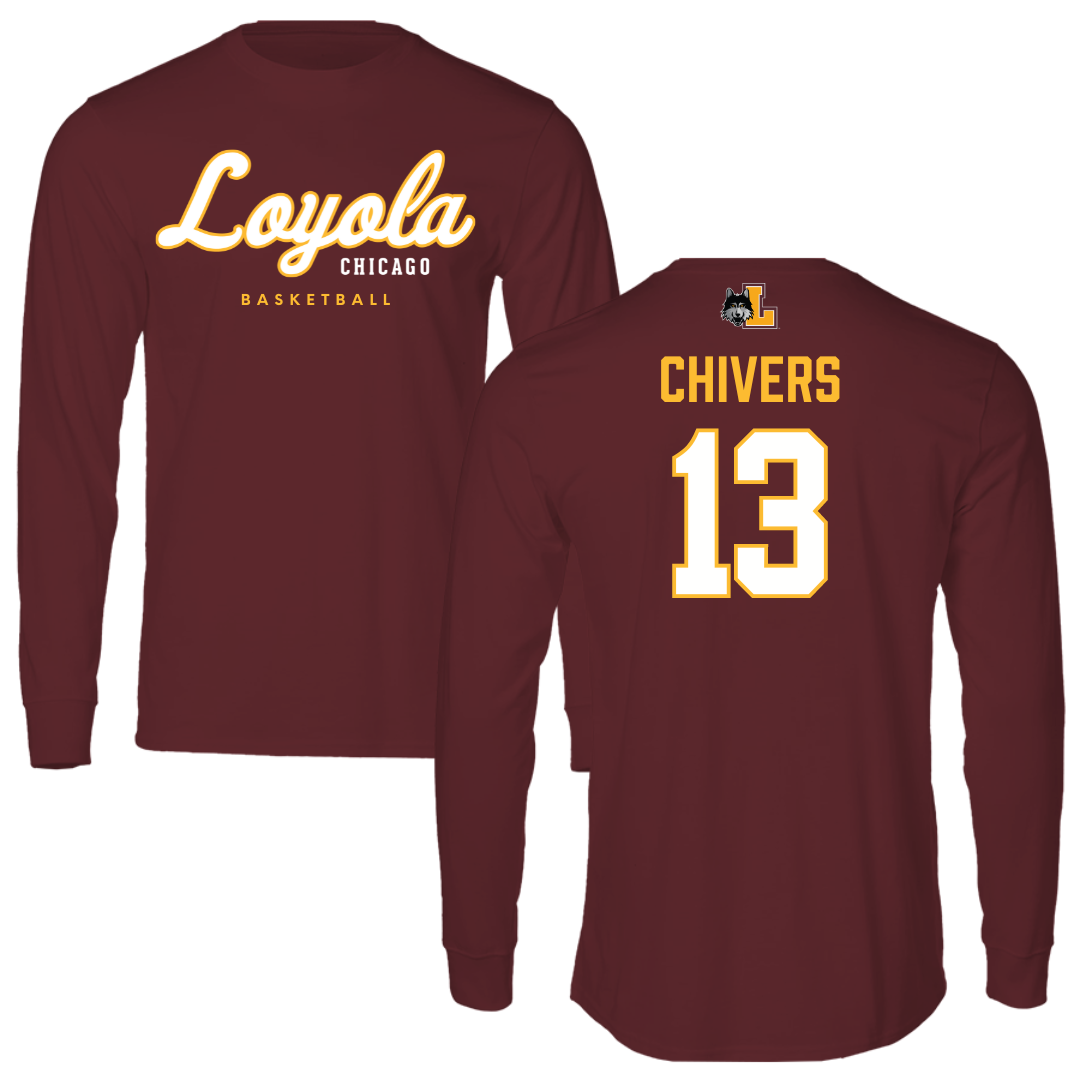 Loyola University-Chicago Basketball Maroon Block Performance Long Sleeve - #13 Kira Chivers