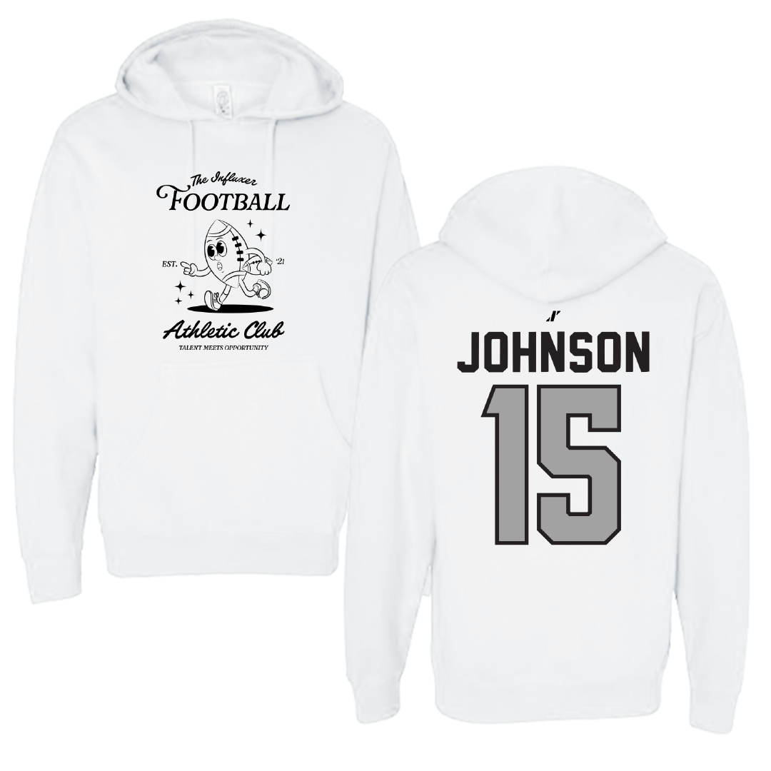 Football White Influxer Athletic Club Hoodie - #15 Jake Johnson