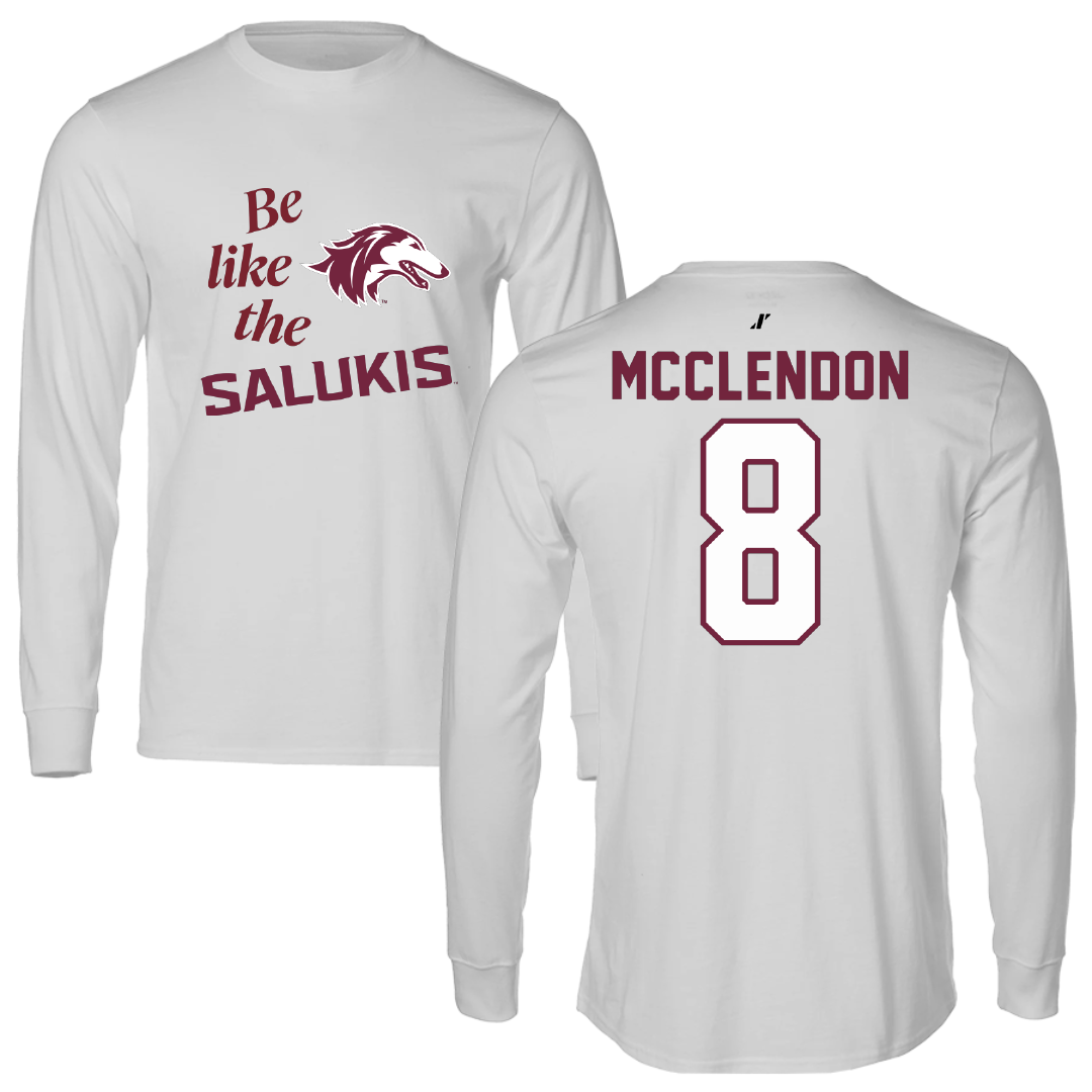 Southern Illinois University at Carbondale Football Light Gray Be Like Us Long Sleeve - #8 Jeremiah McClendon