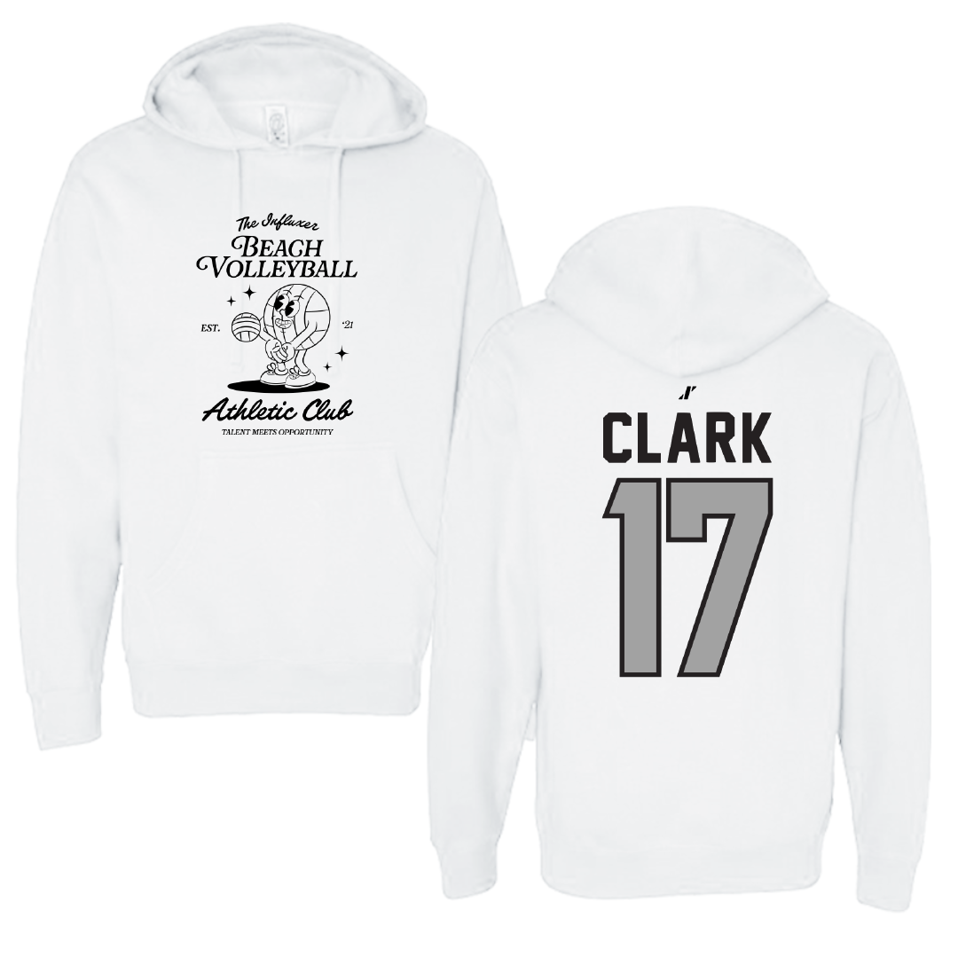 Beach Volleyball White Influxer Athletic Club Hoodie - #17 Anna Kate Clark