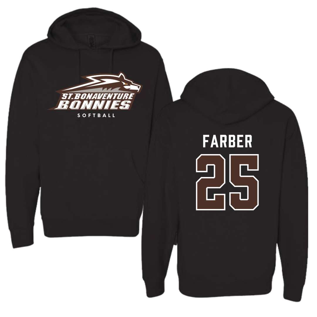 St. Bonaventure University Softball Black Hoodie - #25 Abby Farber