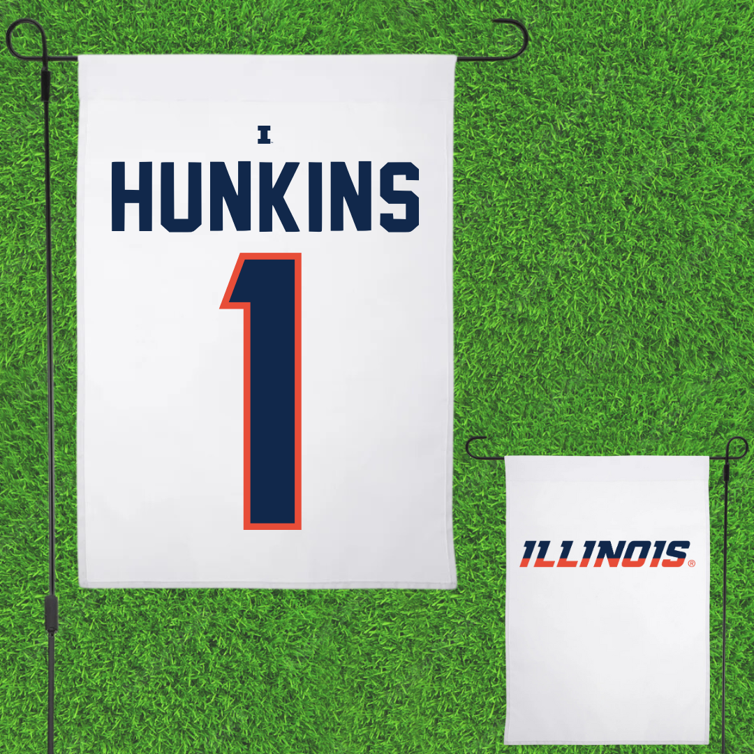 University of Illinois Softball White Garden Flag - #1 Reese Hunkins