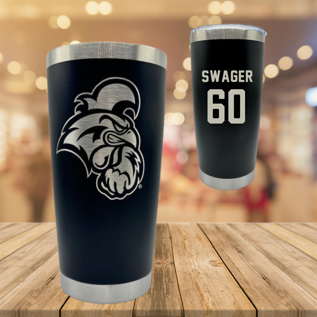 Coastal Carolina University Football Black Stainless Steel Tumbler - #60 Mike Swager