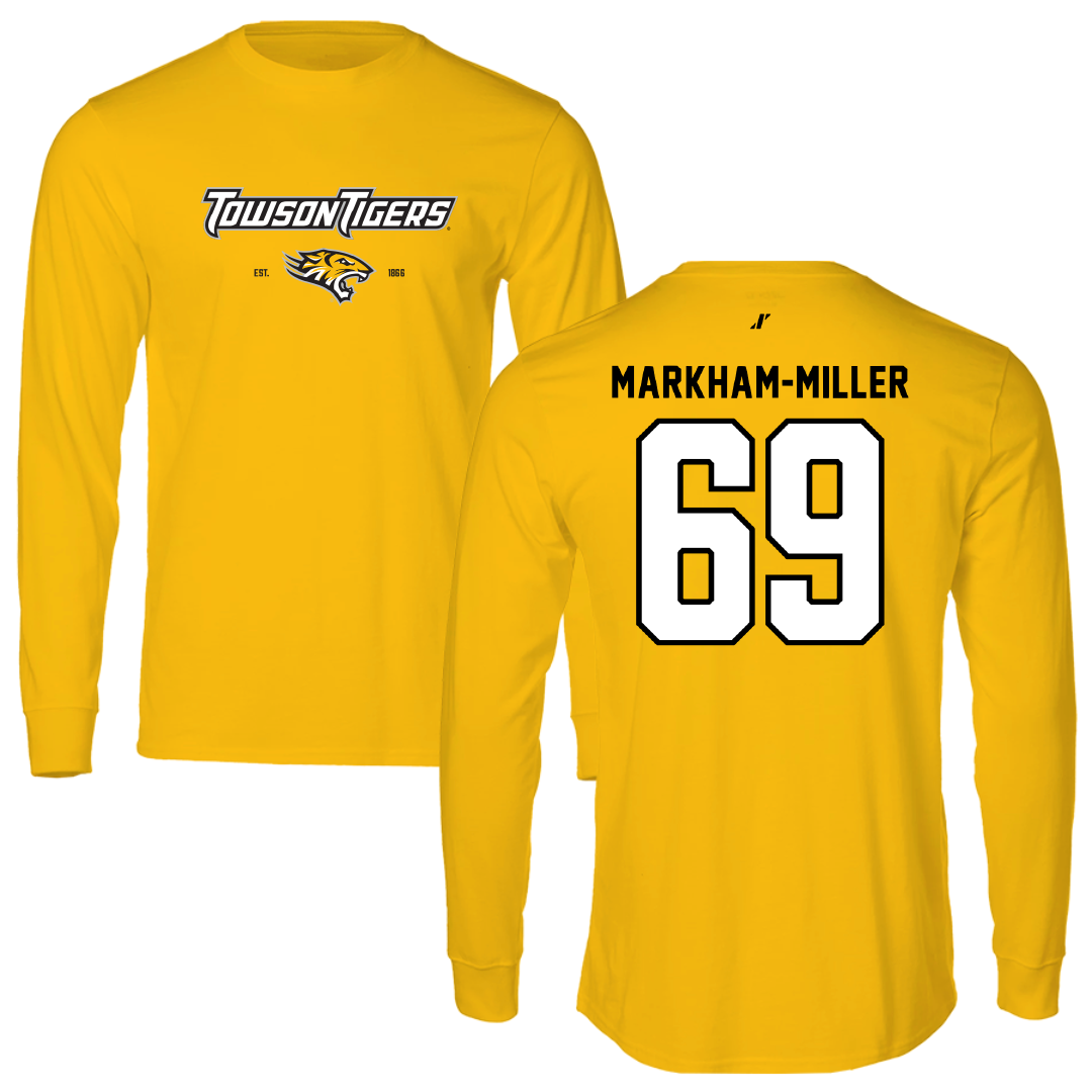 Towson University Football Gold General Performance Long Sleeve - #69 Ian Markham-Miller