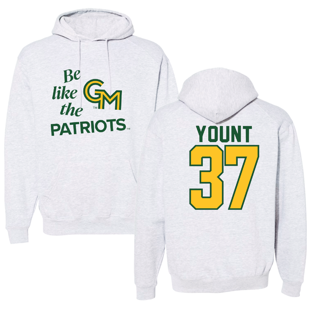 George Mason University Baseball Light Gray Be Like Us Hoodie - #37 Britt Yount