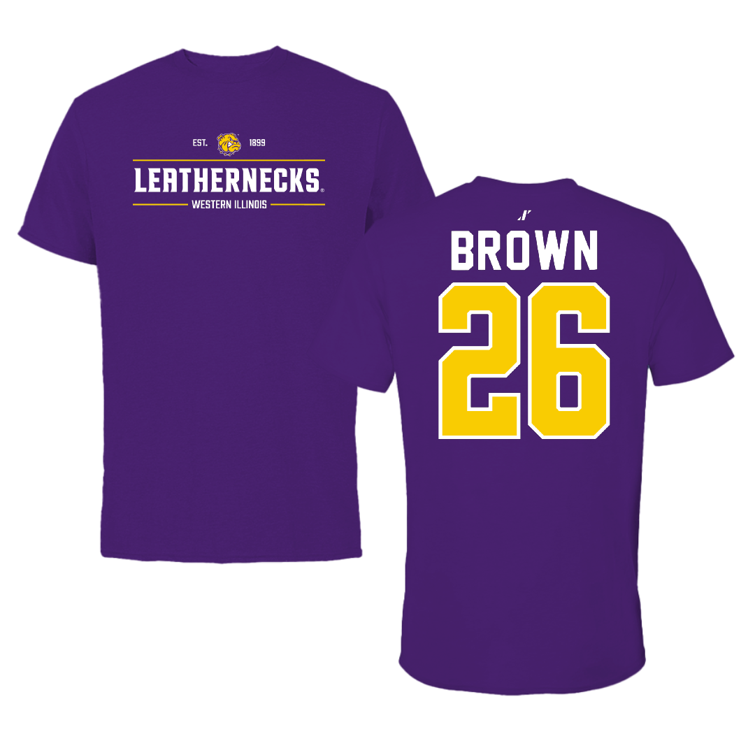 Western Illinois University Softball Purple General Tee - #26 Payton Brown