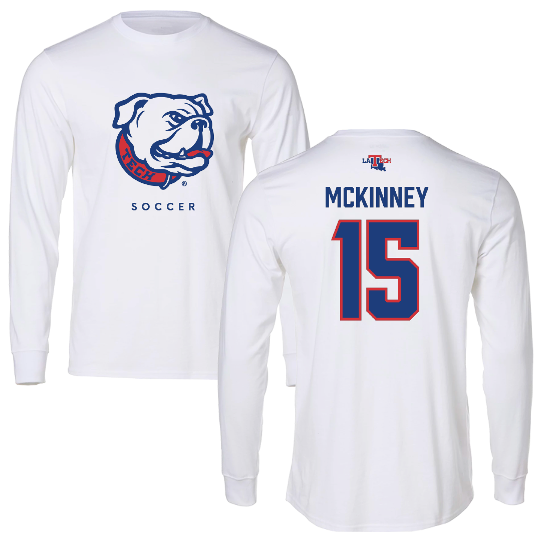 Louisiana Tech University Soccer White Performance Long Sleeve - #15 Callie McKinney