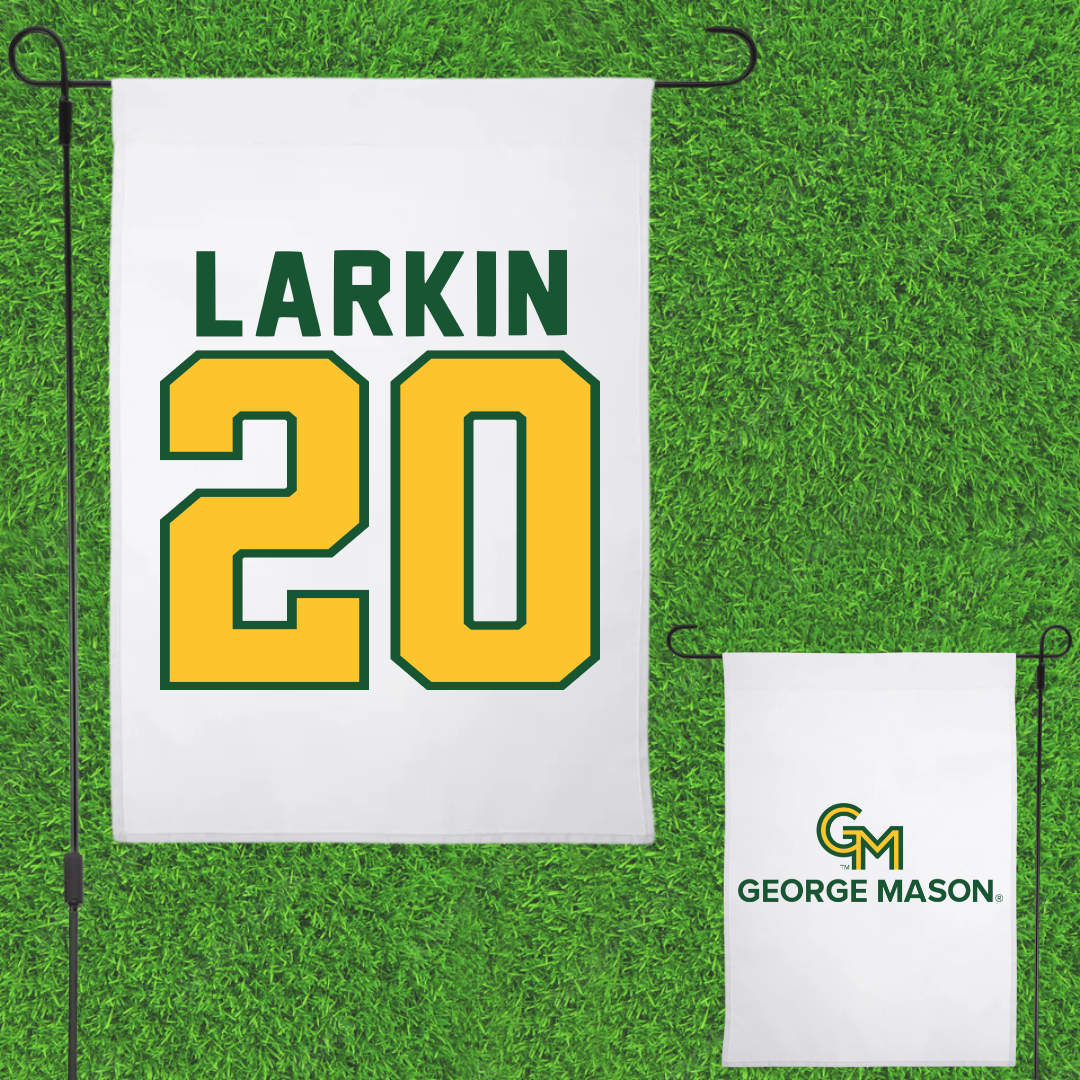 George Mason University Volleyball White Garden Flag - #20 Camille Larkin