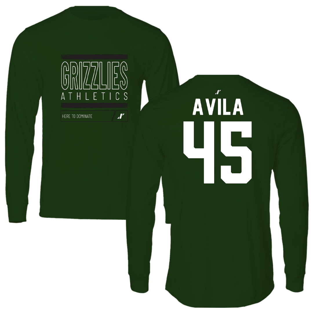 Adams State University Soccer Forest Green Dominate Long Sleeve - #45 Caleb Avila
