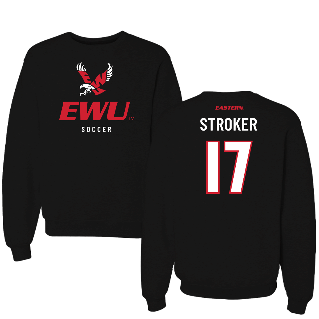Eastern Washington University Soccer Black EWU Crewneck - #17 Kyla Stroker