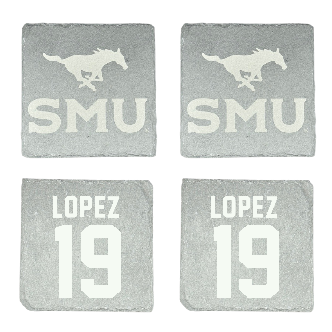 Southern Methodist University Soccer Stone Coaster (4 Pack)  - #19 Milton Lopez
