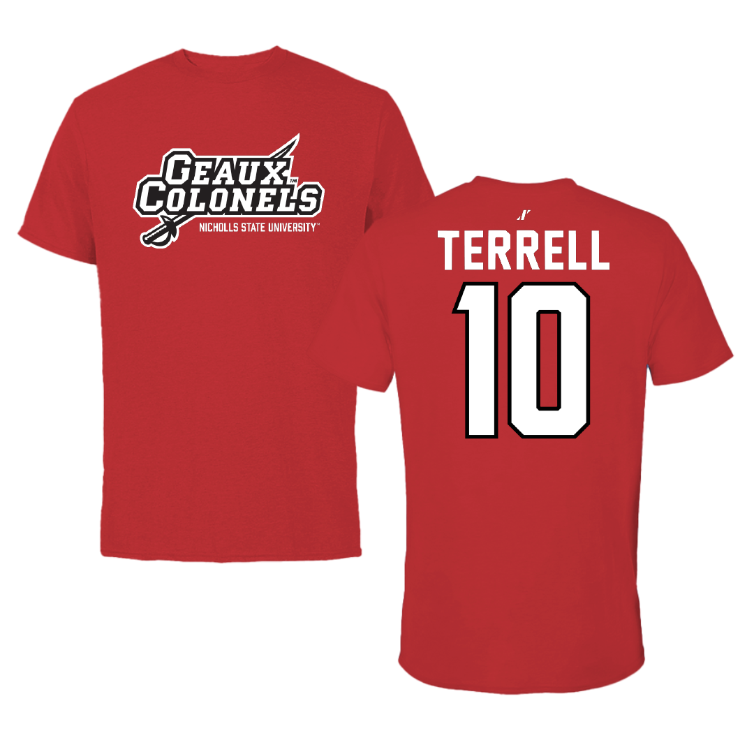 Nicholls State University Volleyball Red General Tee - #10 Tierney Terrell