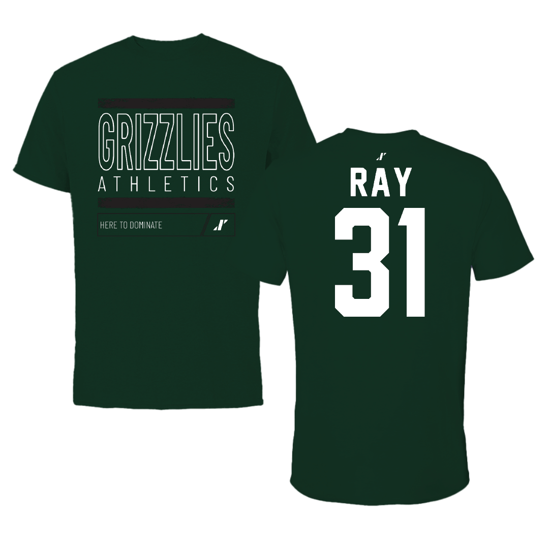 Adams State University Football Forest Green Dominate Performance Tee - #31 Zach Ray