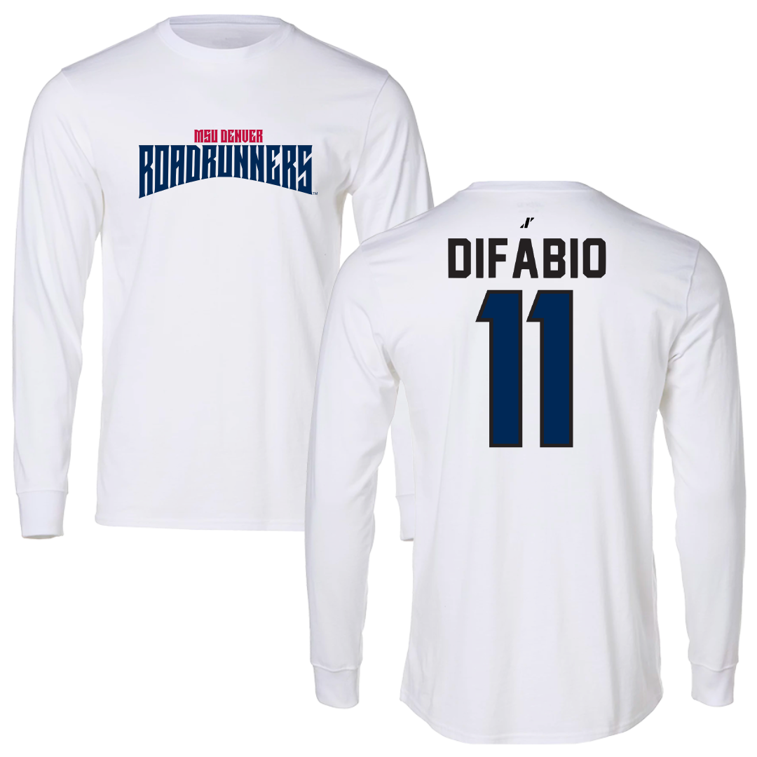 Metropolitan State University of Denver Softball White Classic Performance Long Sleeve - #11 Hannah DiFabio