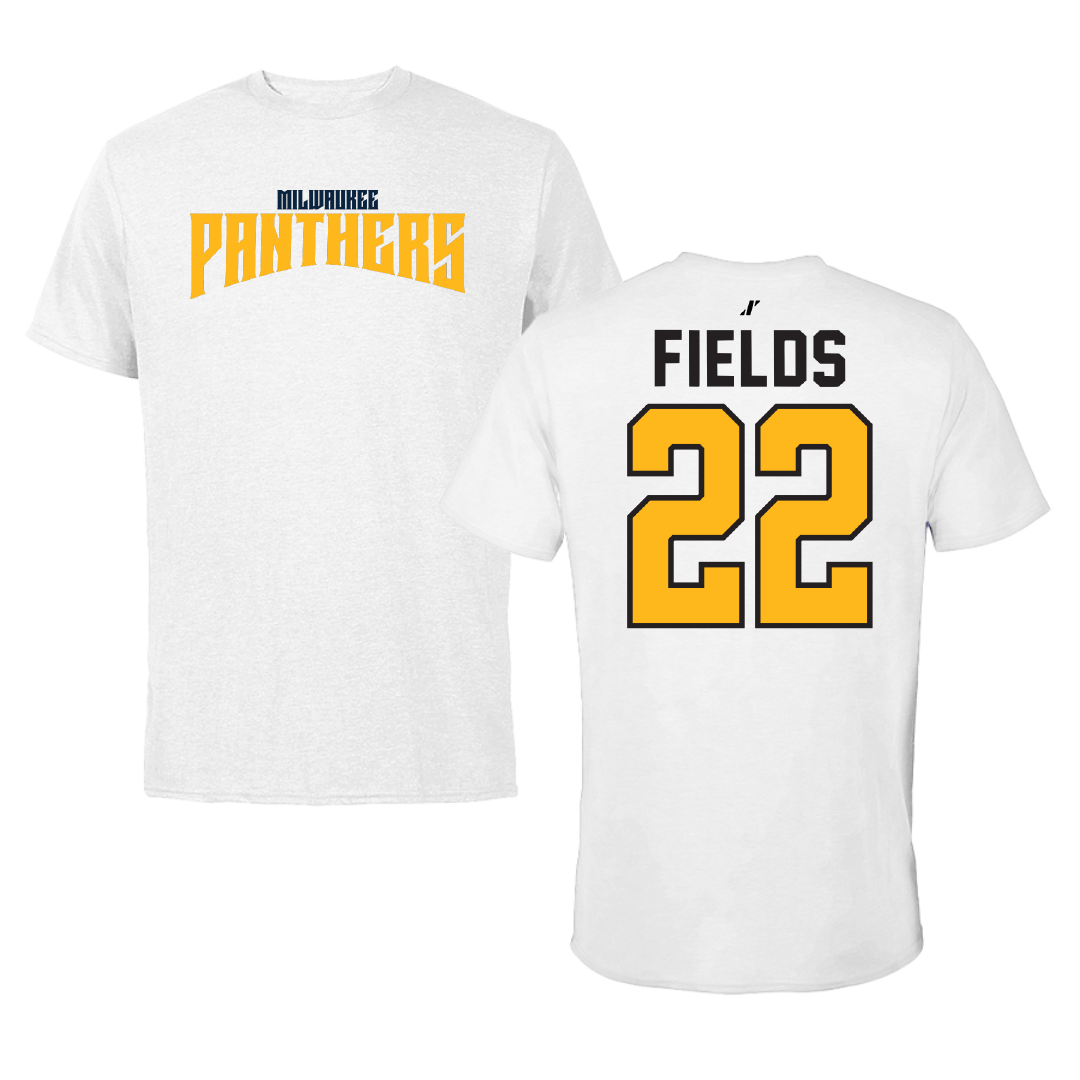 University of Wisconsin-Milwaukee Basketball White Classic Performance Tee - #22 Faizon Fields