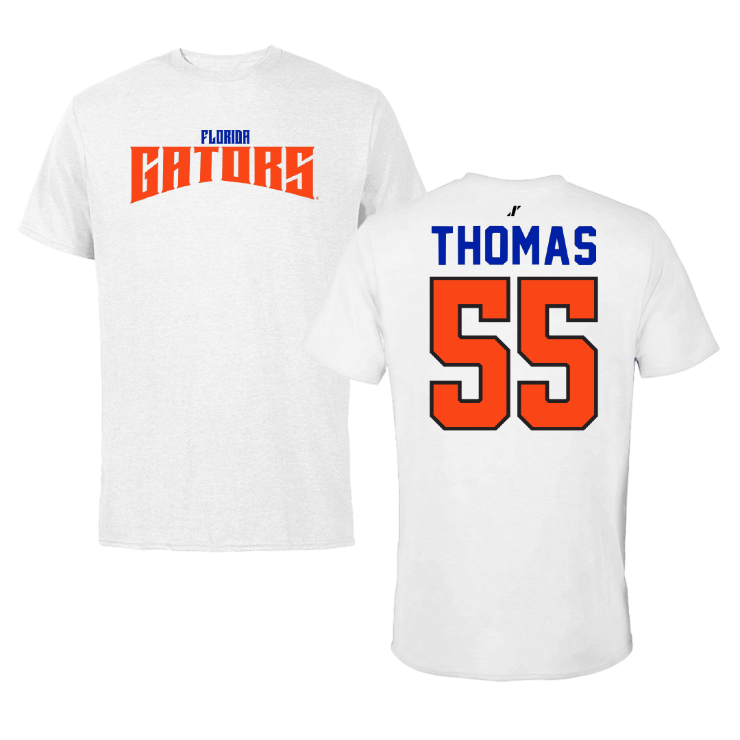 University of Florida Volleyball White Classic Performance Tee - #55 Amaya Thomas