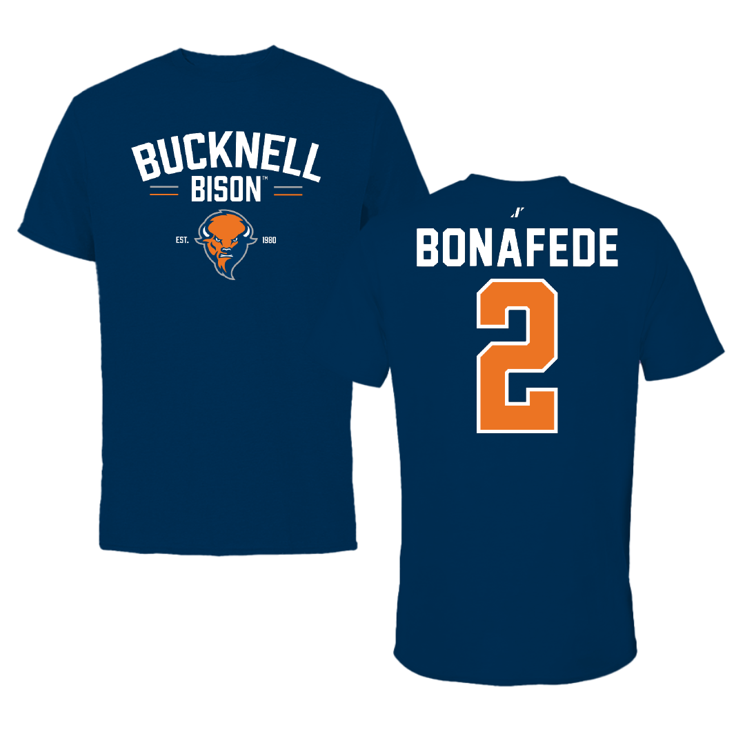 Bucknell University Lacrosse Navy General Tee - #2 Benjamin Bonafede