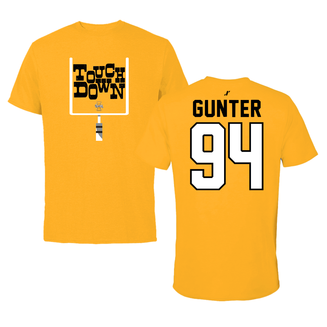University of Idaho Football Gold Touchdown Tee - #94 Payton Gunter