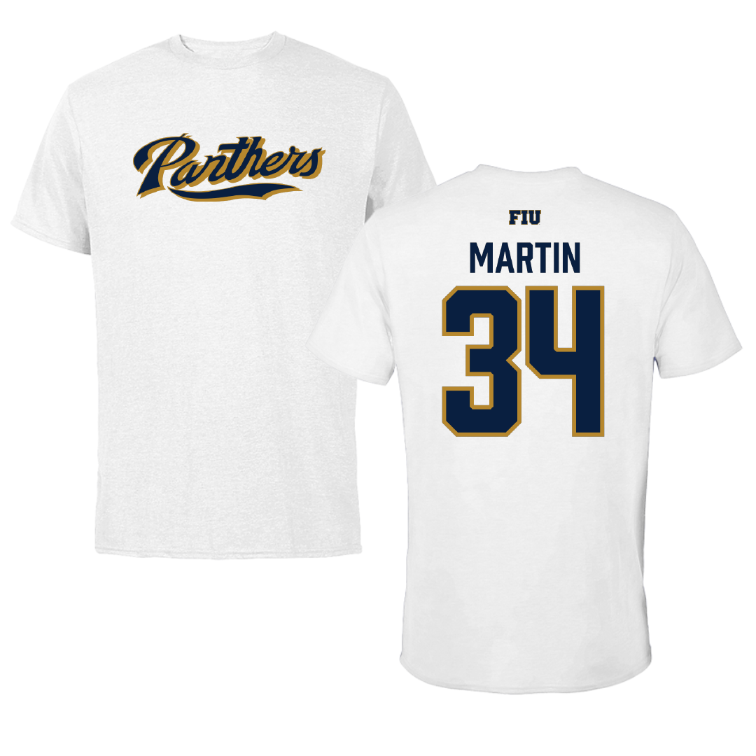 Florida International University Baseball White Performance Tee - #34 Kevin Martin