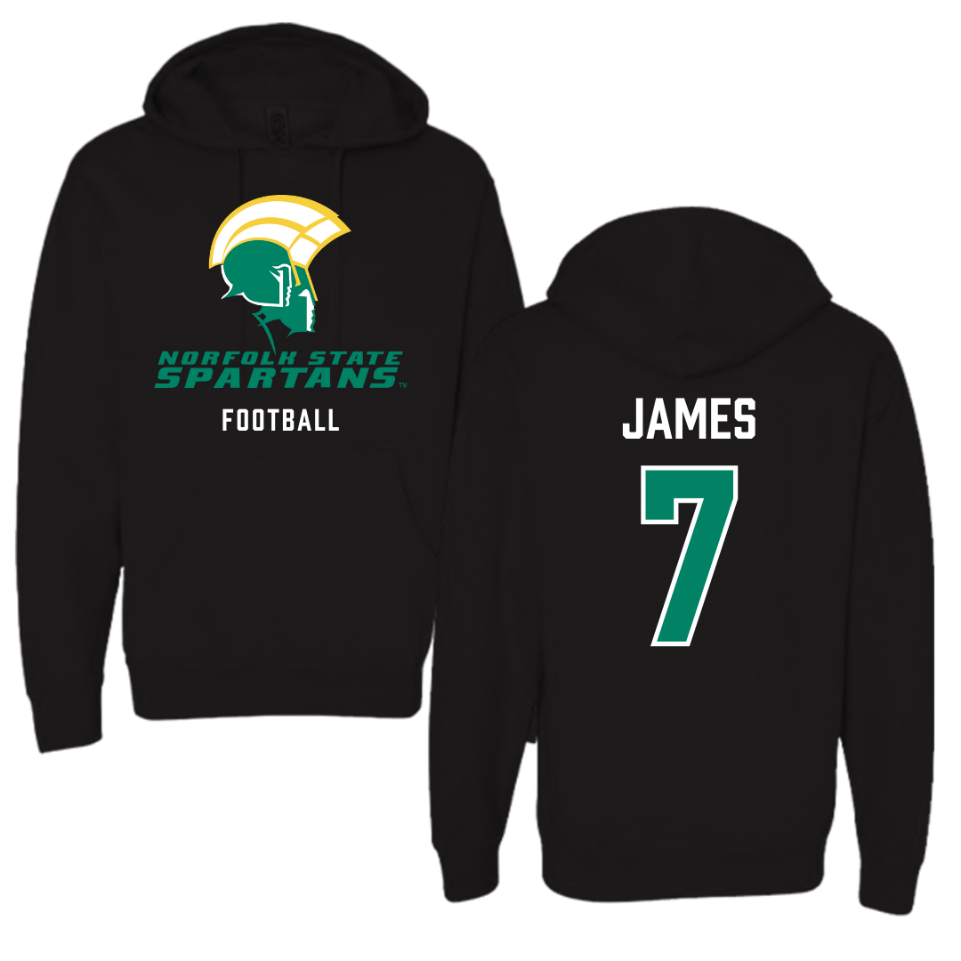 Norfolk State University Football Black Hoodie - #7 Nolan James