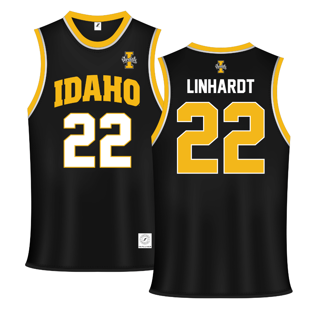 University of Idaho Black Basketball Jersey - #22 Tyler Linhardt