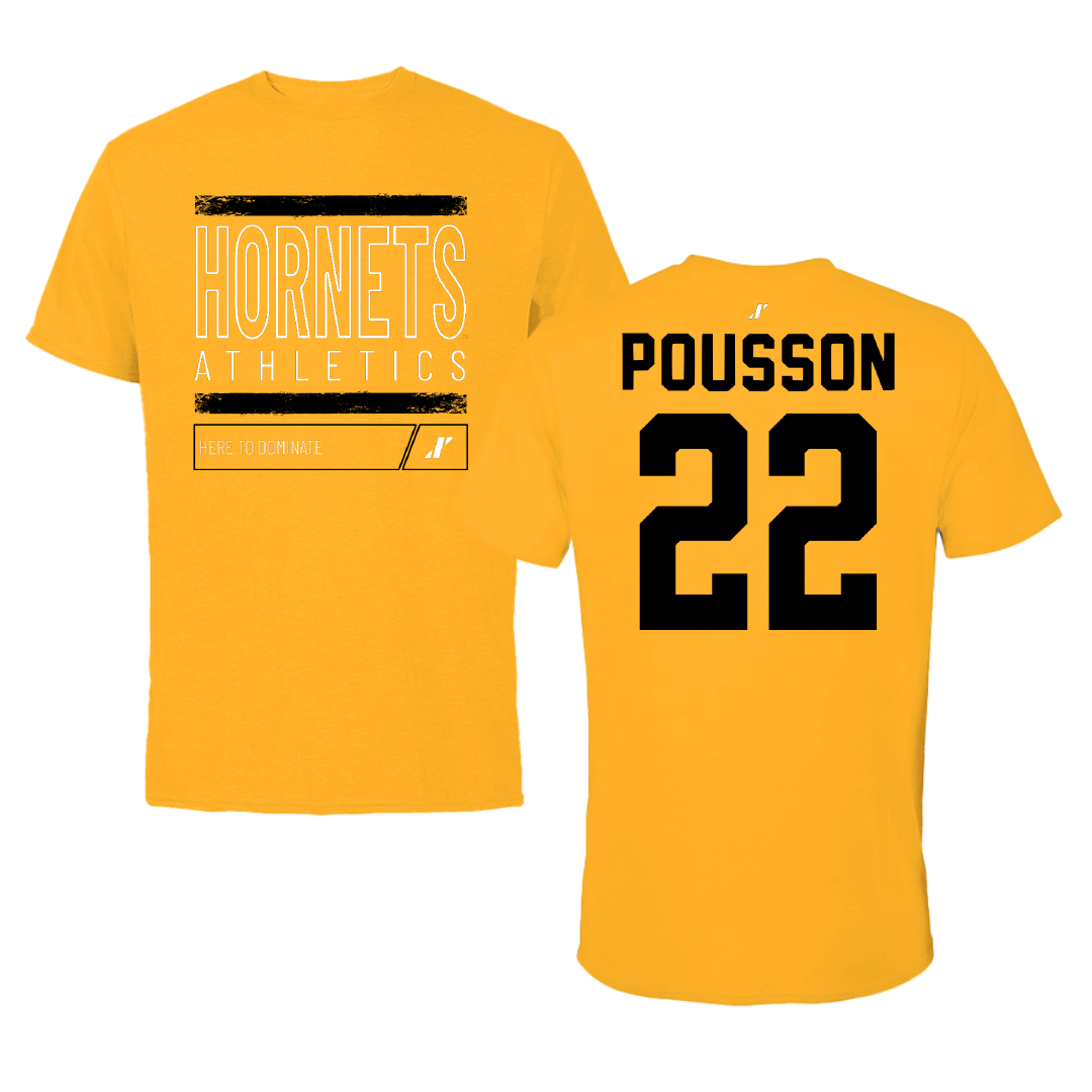 Alabama State University Softball Gold Dominate Performance Tee - #22 Kohanna Pousson