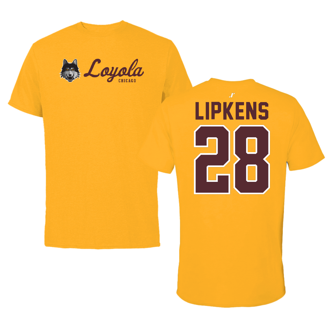 Loyola University-Chicago Soccer Gold General Performance Tee - #28 Naya Lipkens