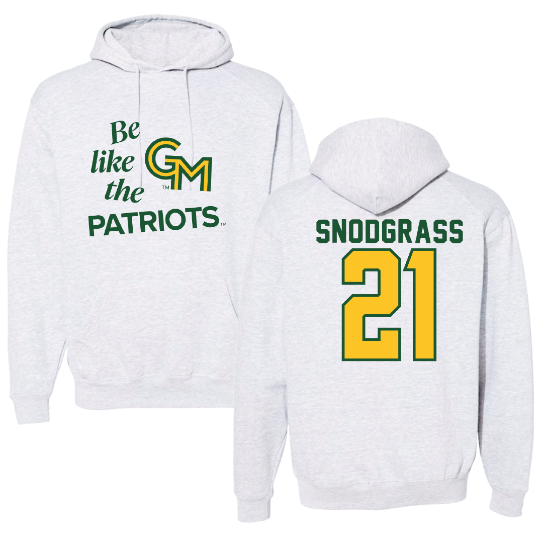 George Mason University Volleyball Light Gray Be Like Us Hoodie - #21 Evan Snodgrass