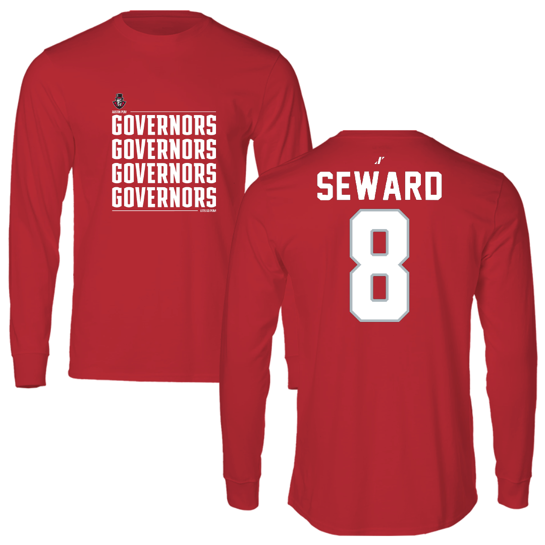 Austin Peay State University Volleyball Red General Long Sleeve - #8 Jamie Seward