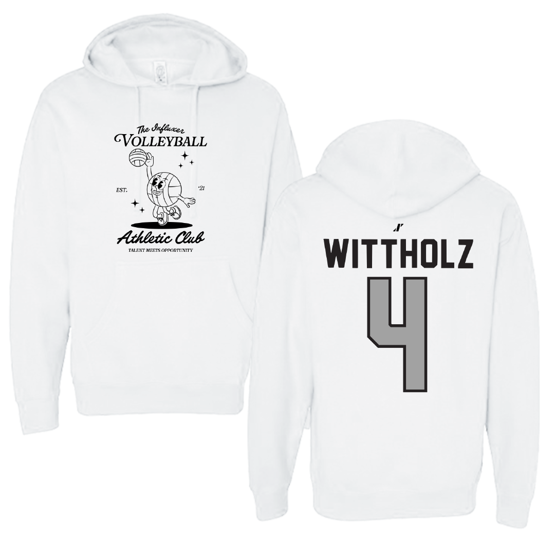Volleyball White Influxer Athletic Club Hoodie - #4 Samantha Wittholz