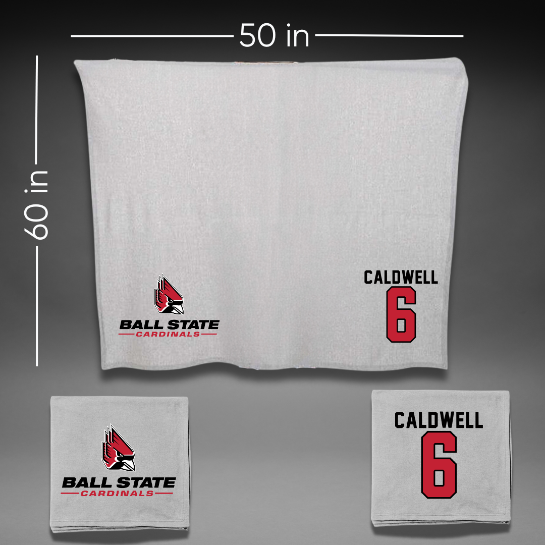 Ball State University Soccer Gray Blanket - #6 Delaney Caldwell