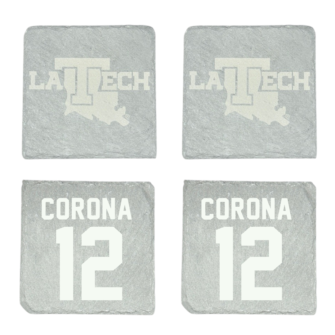Louisiana Tech University Baseball Stone Coaster (4 Pack)  - #12 Jorge Corona