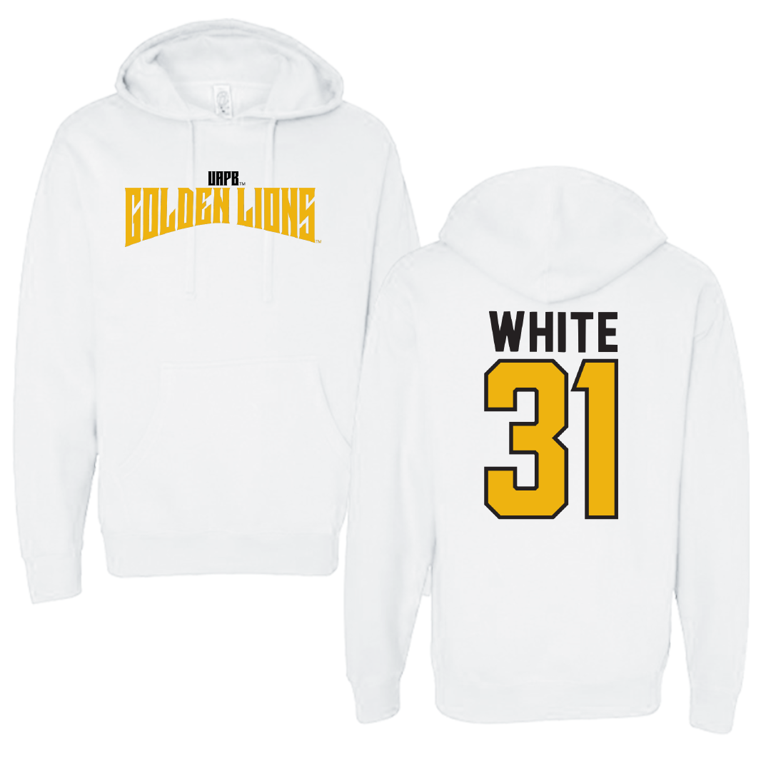 University of Arkansas-Pine Bluff Football White Classic Hoodie - #31 Jaylen White