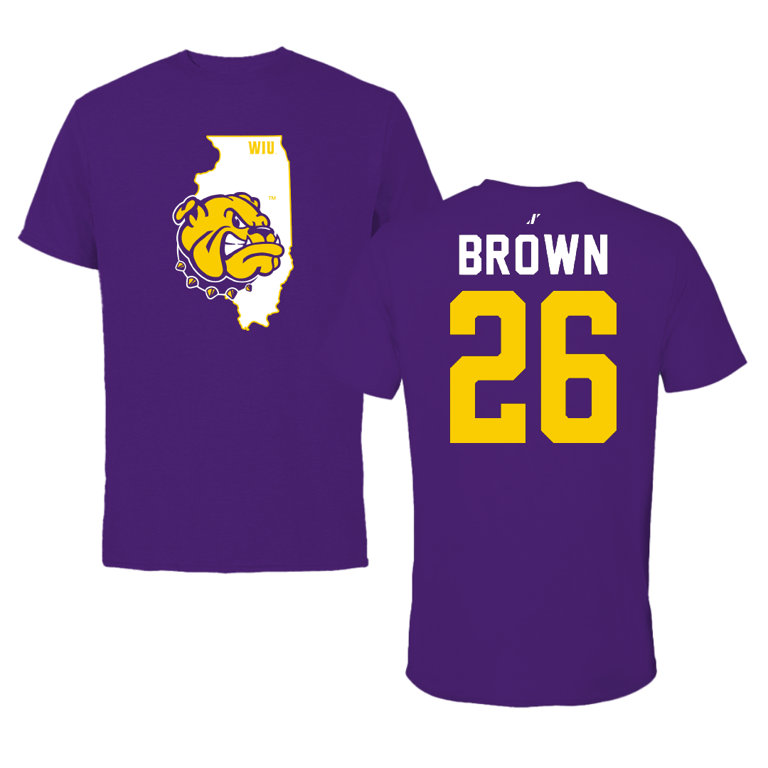 Western Illinois University Softball Purple State Tee - #26 Payton Brown