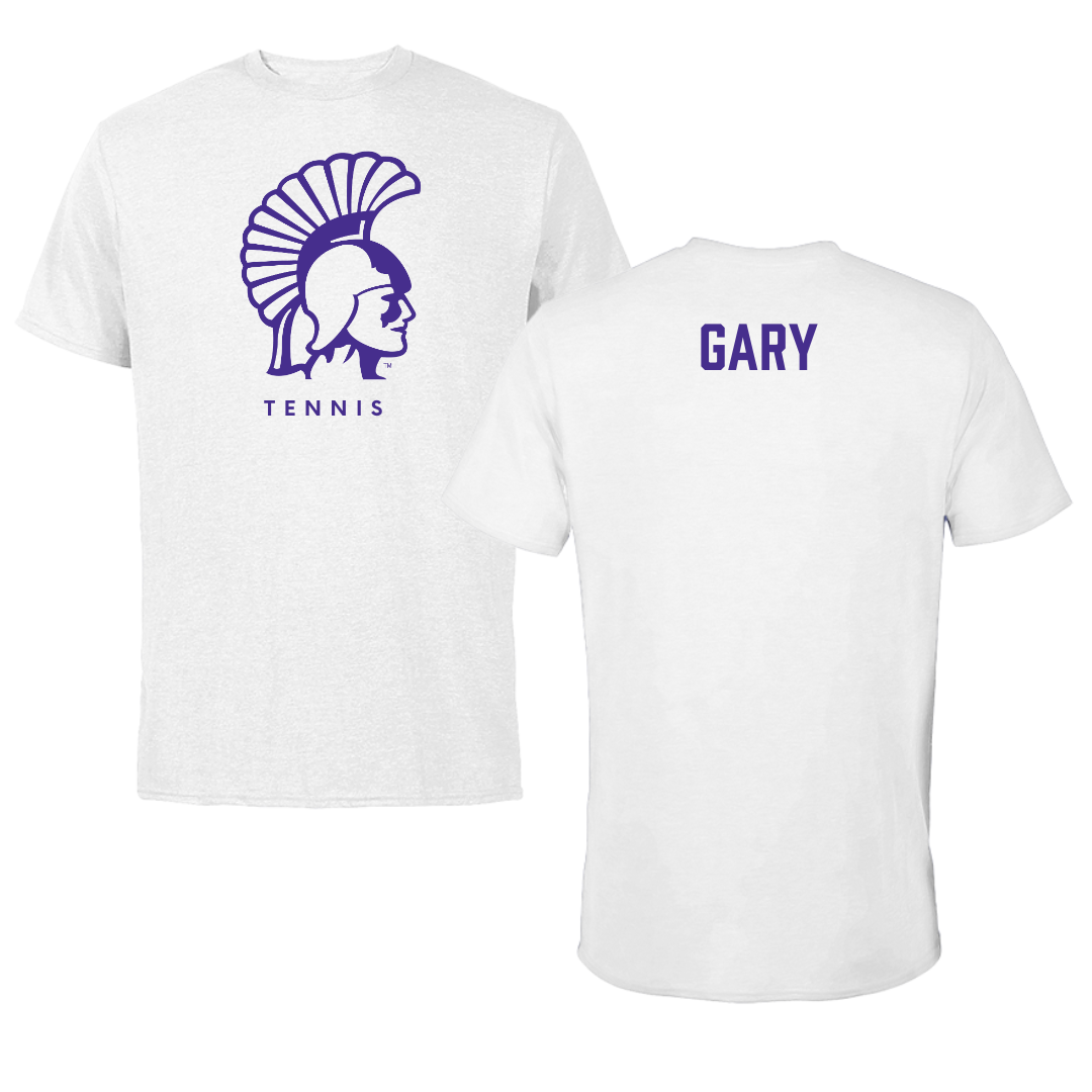 Winona State University Tennis White Tee - Skylar Gary