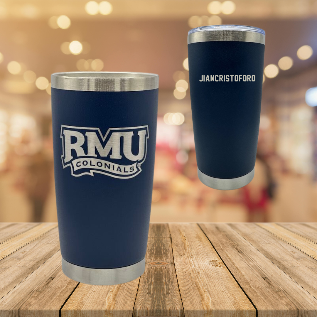 Robert Morris University TF and XC Navy Stainless Steel Tumbler - Emma Jiancristoforo