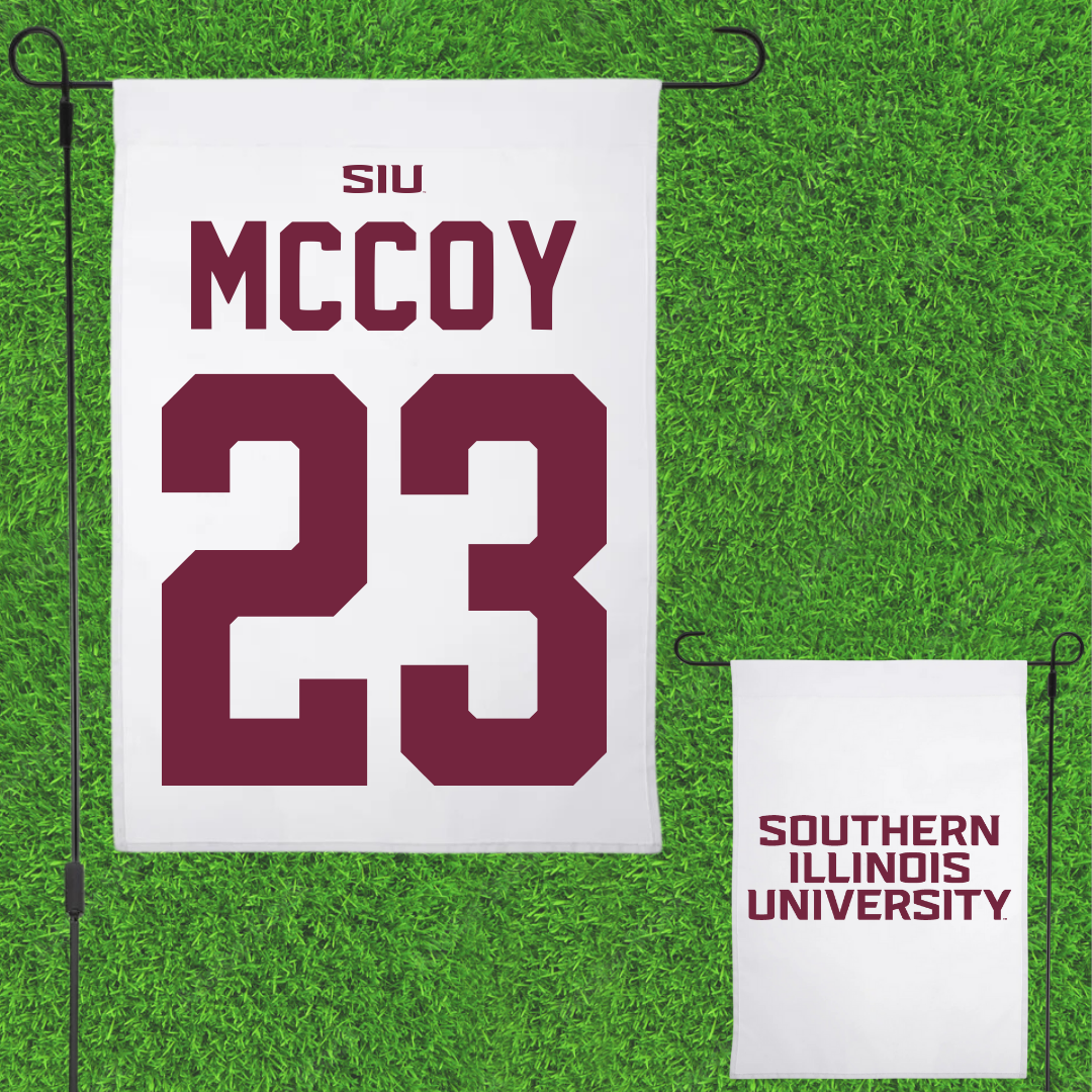 Southern Illinois University at Carbondale Baseball White Garden Flag - #23 Jackson McCoy