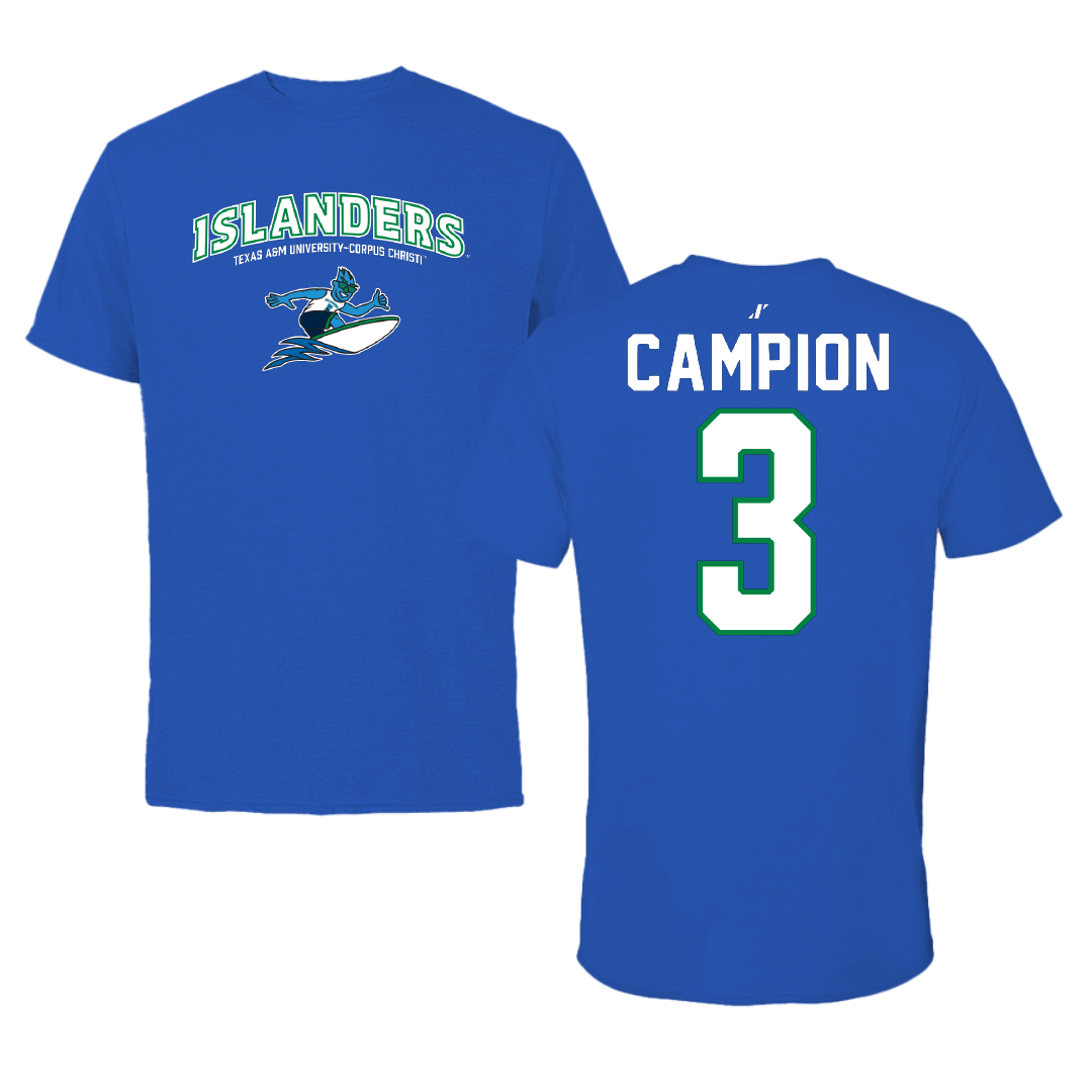 Texas A&M University-Corpus Christi Softball Blue General Performance Tee - #3 Sidney Campion