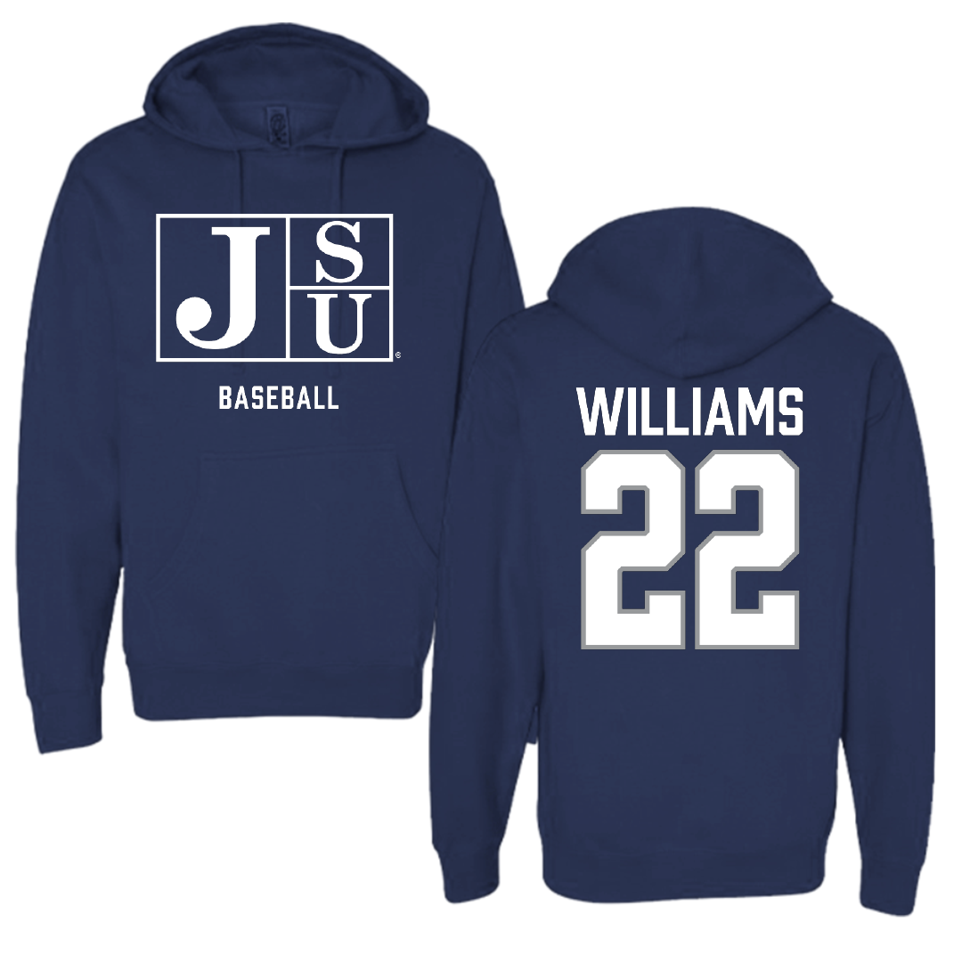 Jackson State University Baseball Navy Hoodie - #22 Isaiah Williams