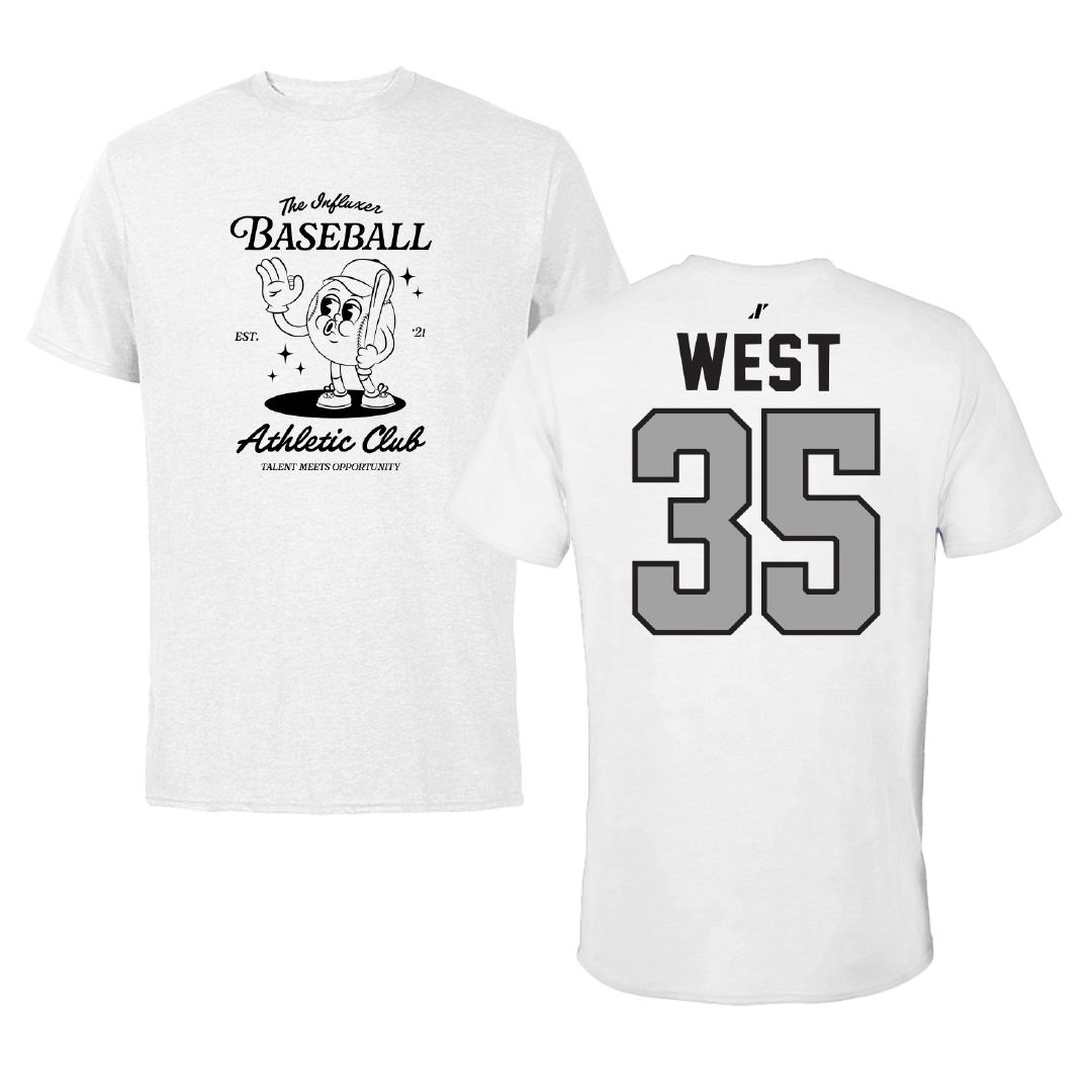 Baseball White Influxer Athletic Club Tee - #35 Dakoda West