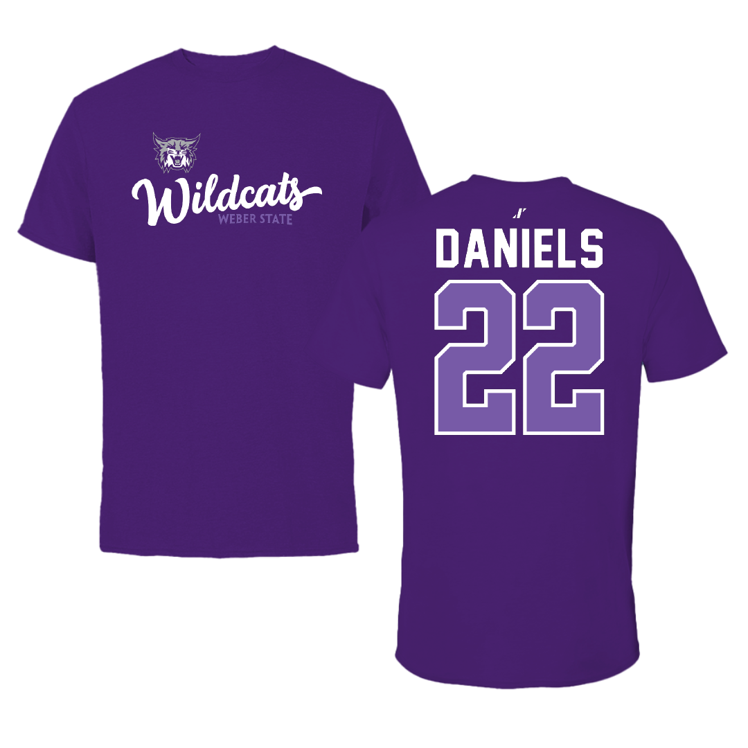 Weber State University Football Purple General Tee - #22 Ishaan Daniels