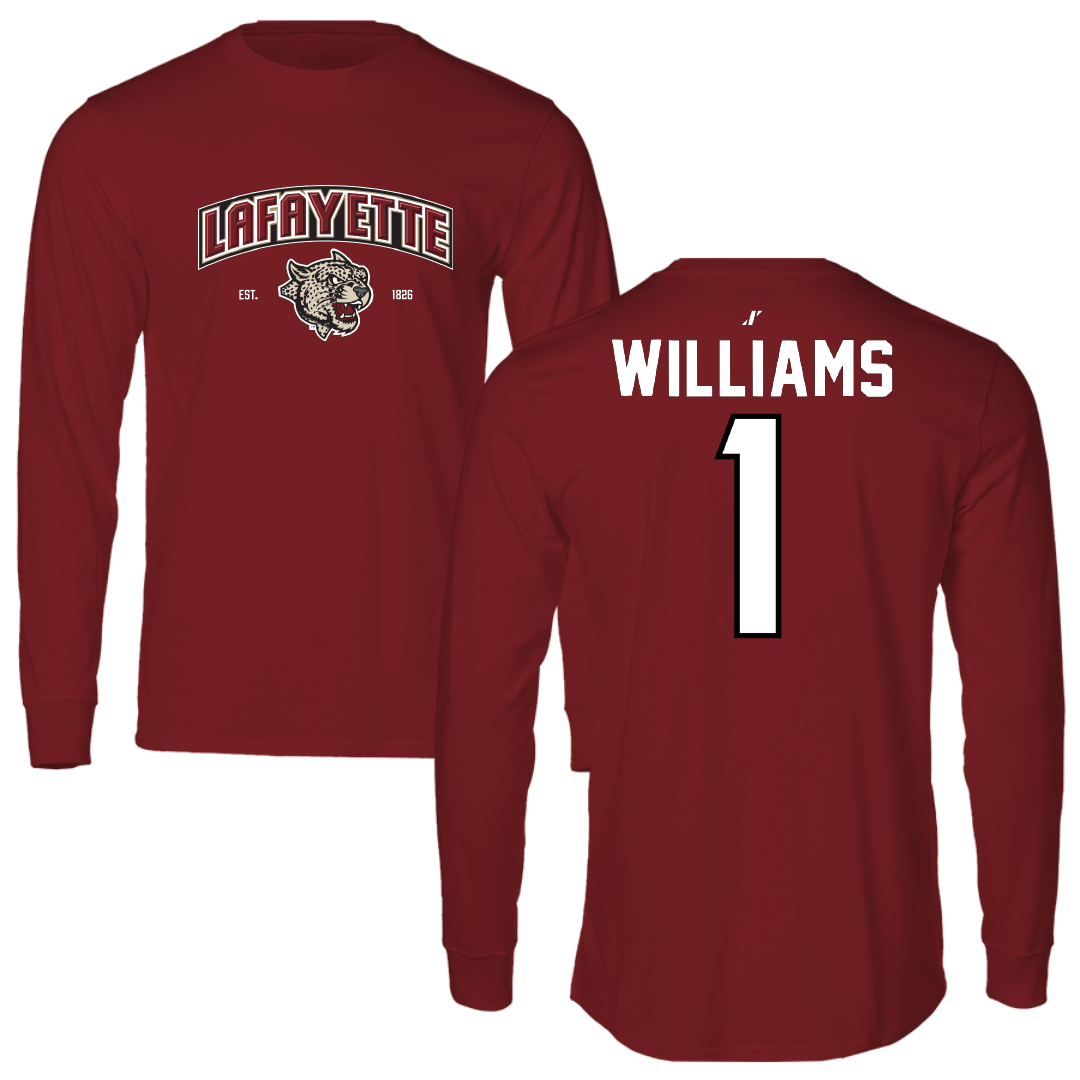 Lafayette College Basketball Cardinal General Long Sleeve - #1 Caleb Williams
