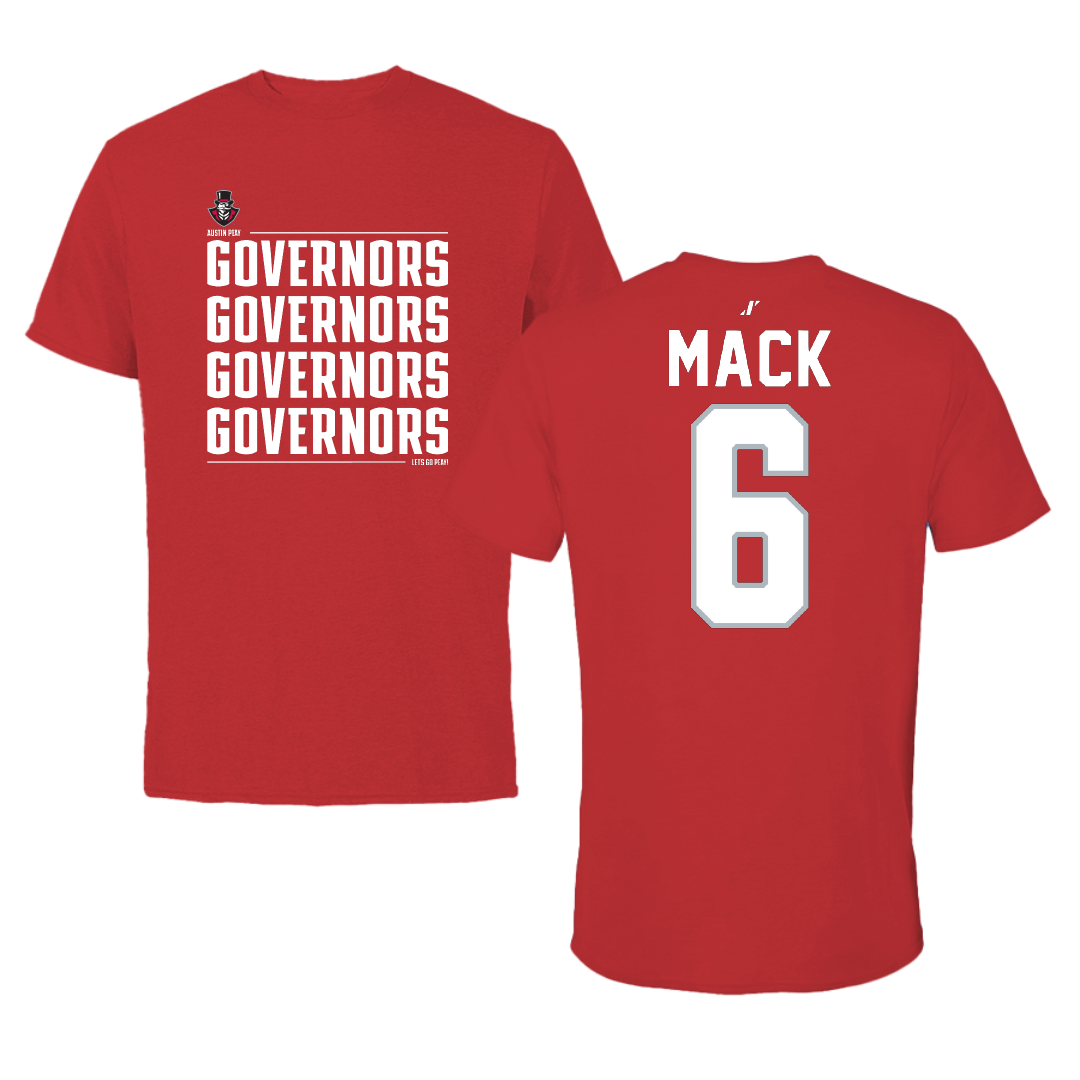 Austin Peay State University Soccer Red General Performance Tee - #6 Aniyah Mack