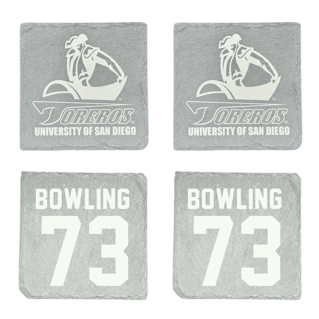 University of San Diego Football Stone Coaster (4 Pack)  - #73 Evans Bowling