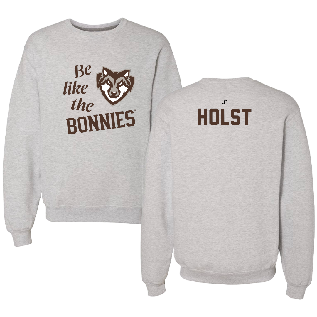 St. Bonaventure University Swimming & Diving Light Gray Be Like Us Crewneck - Maggie Holst